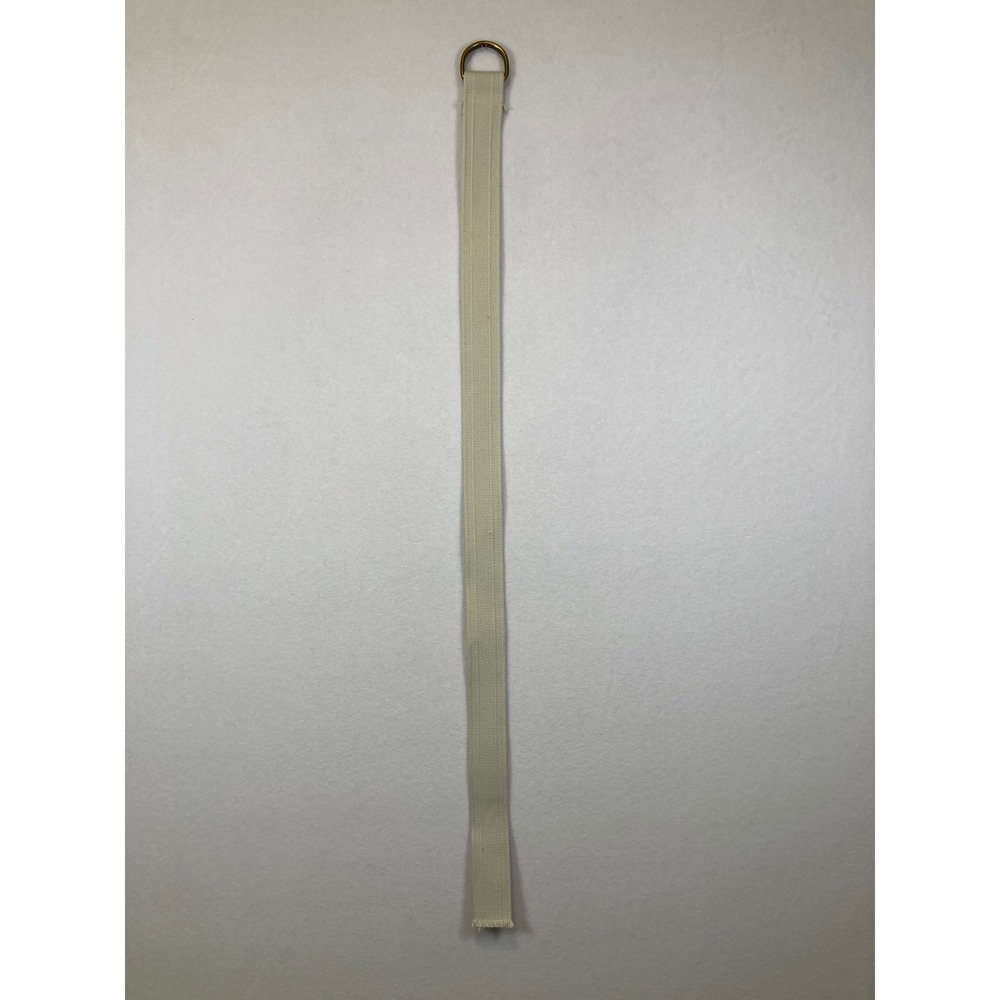 Unbranded D-Ring Web Belt Mens 34 Cream Brass Hardware‎
